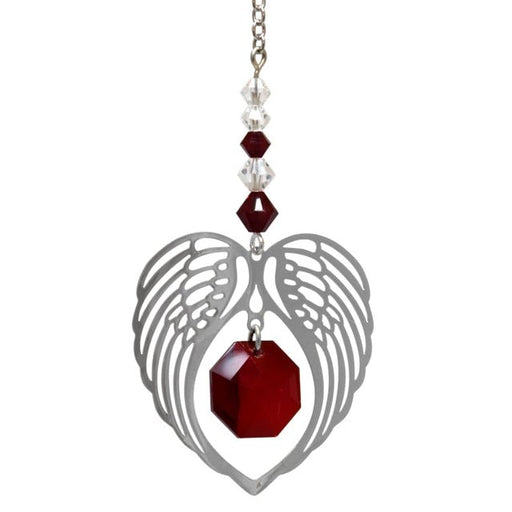 Wild Things Angel Wing Heart - Garnet - Something Different Gift Shop