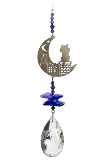 Wild Things Crystal Fantasy Small - Cats On The Roof Midnight - Something Different Gift Shop