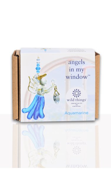 Wild Things Fantasy Glass Angel - Aquamarine - Something Different Gift Shop