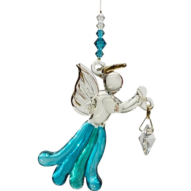 Wild Things Fantasy Glass Angel - Blue Topaz - Something Different Gift Shop