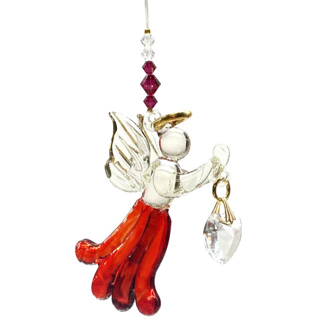 Wild Things Fantasy Glass Angel - Garnet - Something Different Gift Shop