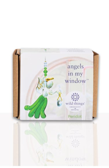 Wild Things Fantasy Glass Angel - Peridot - Something Different Gift Shop