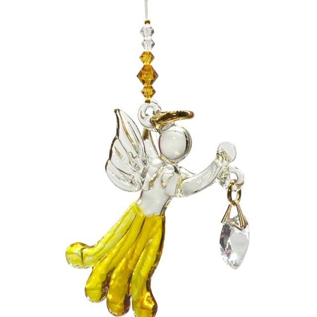 Wild Things Fantasy Glass Angel - Topaz - Something Different Gift Shop