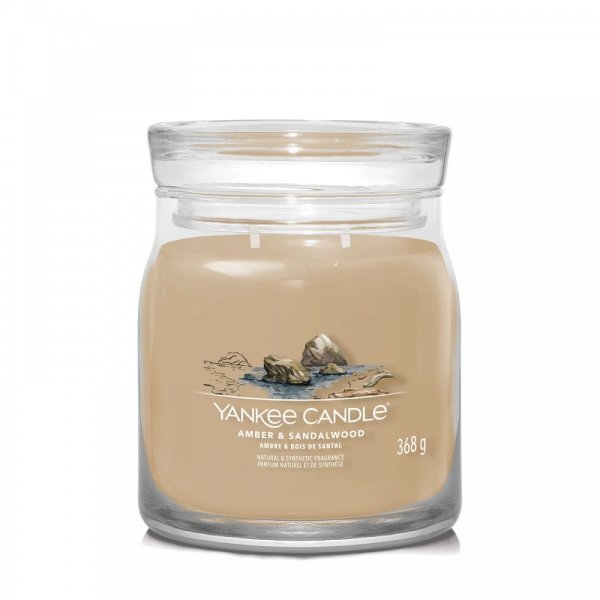 Yankee Candle Signature Medium Jar Candle - Amber & Sandalwood - Something Different Gift Shop