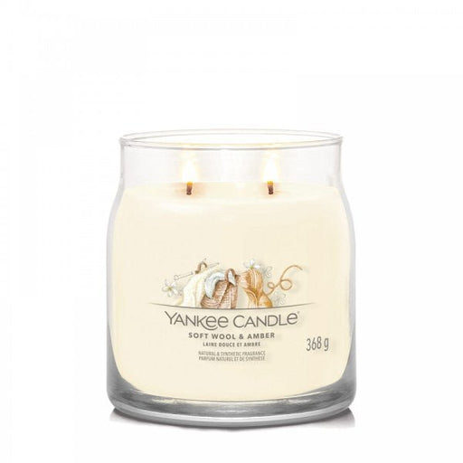 Yankee Candle Signature Medium Jar Candle - Soft Wool & Amber - Something Different Gift Shop