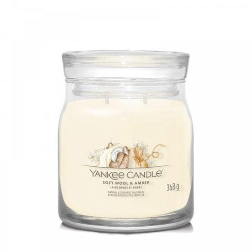Yankee Candle Signature Medium Jar Candle - Soft Wool & Amber - Something Different Gift Shop